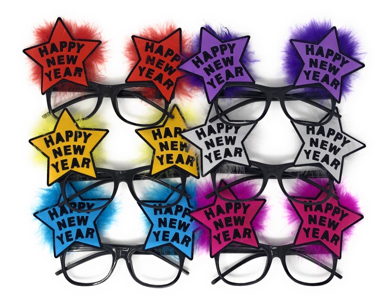 Feliz Año Nuevo Estrella Gafas<br/>Quantity Available:vendido 